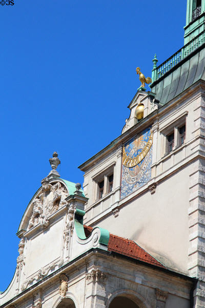 Sundial at Bavarian National Museum. Munich, Germany.