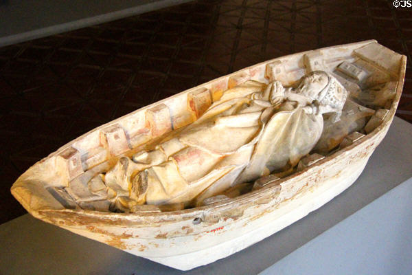 Ship of St Arigius limestone carving (3rd Quarter 15thC) from Nevers, Burgundy at Bavarian National Museum. Munich, Germany.