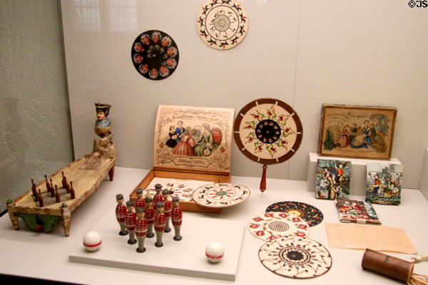 Collection of toys & optical motion devices (19th) at Bavarian National Museum. Munich, Germany.