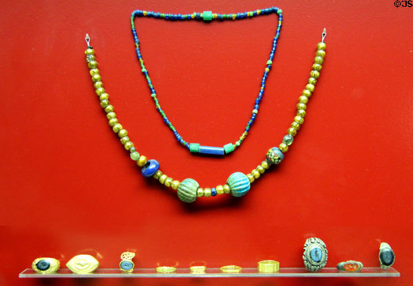 Roman era jewelry (2nd-4thC) found in Bavaria at Bavarian State Archaeological Collection. Munich, Germany.