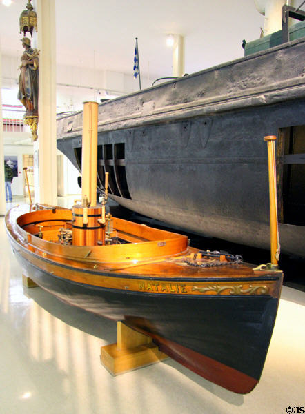 Steam barge Natalie (1905) with hull from MI, USA & engine from England at Deutsches Museum. Munich, Germany.