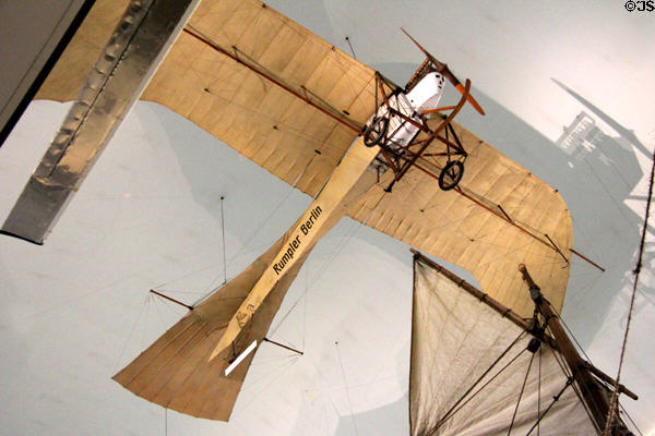 Etrich-Rumpler Taube (dove) rudderless monoplane (1910) at Deutsches Museum. Munich, Germany.