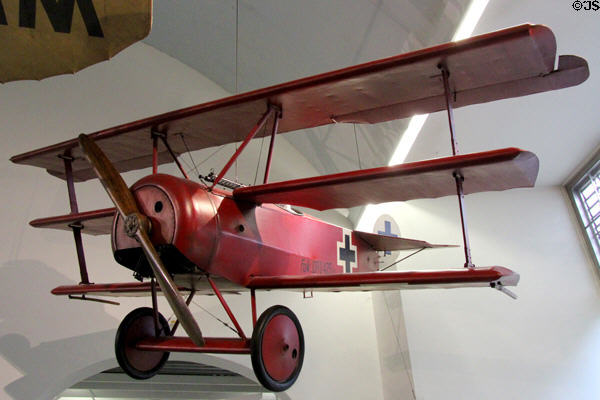 Fokker Dr. I triplane (1917-8; replica 1975) WWI fighter at Deutsches Museum. Munich, Germany.