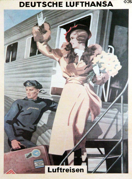Deutsche Lufthansa poster (c1930s) at Deutsches Museum. Munich, Germany.