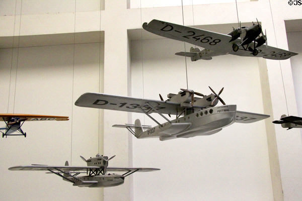Collection of models of historic German aircraft at Deutsches Museum. Munich, Germany.