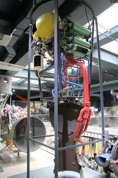 A4 engine (1942) used alcohol & liquid oxygen to boost V2 rockets at Deutsches Museum. Munich, Germany.