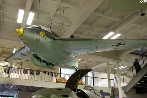 Messerschmitt Me163 rocket-propelled interceptor (1944) only a few used in WWII at Deutsches Museum. Munich, Germany.