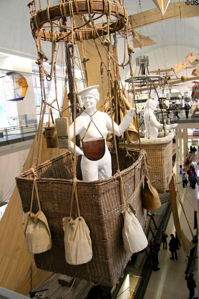 German gas balloon basket (c1900) at Deutsches Museum. Munich, Germany.