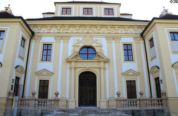 Rococo facade details of Lustheim Palace (1684) at Oberschleißheim. Munich, Germany.