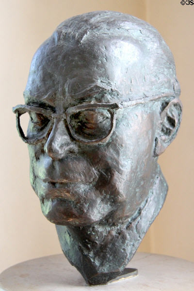 Bronze bust (1878) of Ernst Schneider (1900-77) who donated collection of Meissen porcelain for museum in Lustheim Palace at Oberschleißheim. Munich, Germany.