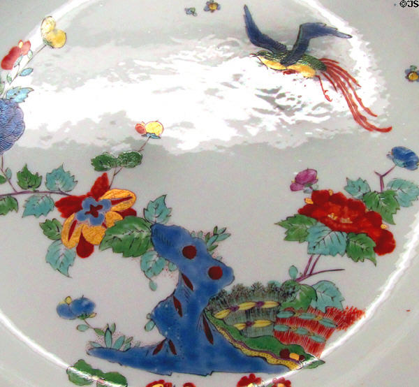 Details of Meissen phoenix & peonies pattern (c1735). Munich, Germany.