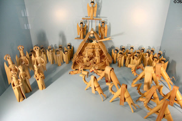 Bamboo Christmas crèche from Taiwan at folk art Collection Gertrud Weinhold. Munich, Germany.