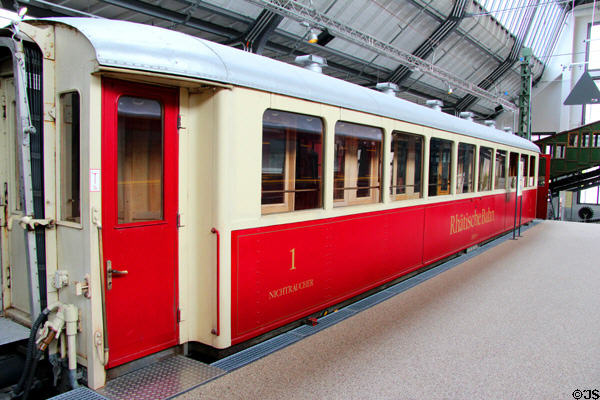 Pullman Car AS for Swiss Rhaetian Railway (1930) by Schweizerische Industrie-Gesellschaft of Neuhausen at Deutsches Museum Transport Museum. Munich, Germany.