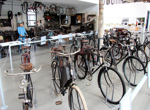 Collection of bicycles at Deutsches Museum Transport Museum. Munich, Germany.