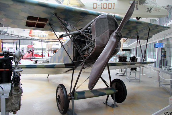 Fokker D.VII fighter (1918) by Fokker-Flugzeugwerke GmbH of Schwerin at Deutsches Museum Flugwerft Schleissheim. Munich, Germany.