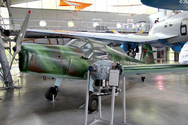 Bücker 181 B-1 Bestmann trainer (1940-5) made in Rangsdorf near Berlin at Deutsches Museum Flugwerft Schleissheim. Munich, Germany.