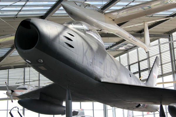 Canadair CL-13B Sabre Mk6 fighter (1957) at Deutsches Museum Flugwerft Schleissheim. Munich, Germany.