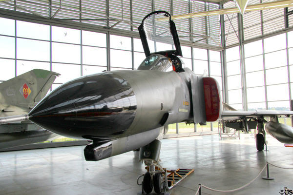 McDonnel Douglas F-4E Phantom II jet fighter (1968) at Deutsches Museum Flugwerft Schleissheim. Munich, Germany.