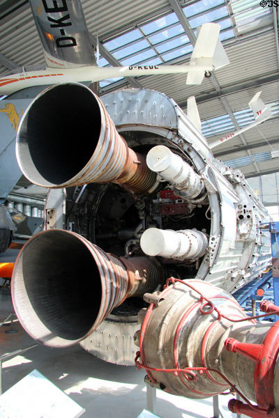 First stage of Europe Rocket Launcher "Blue Streak" (1971) by Hawker Siddley Dynamics of UK at Deutsches Museum Flugwerft Schleissheim. Munich, Germany.
