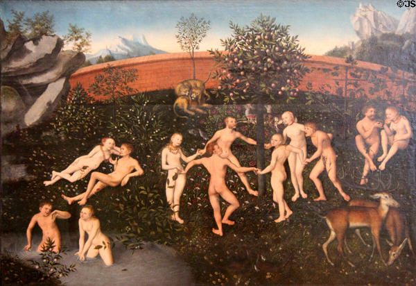 Golden Age painting by Lucas Cranach the Elder at Alte Pinakothek. Munich, Germany.