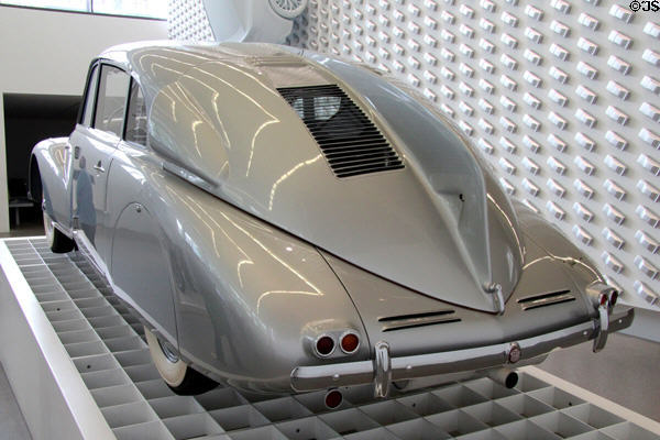 Tatra 87 (1937) by Hans Ledwinka of Czech Republic at Pinakothek der Moderne. Munich, Germany.
