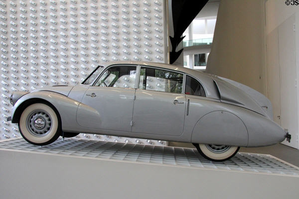 Tatra 87 (1937) by Hans Ledwinka of Czech Republic at Pinakothek der Moderne. Munich, Germany.