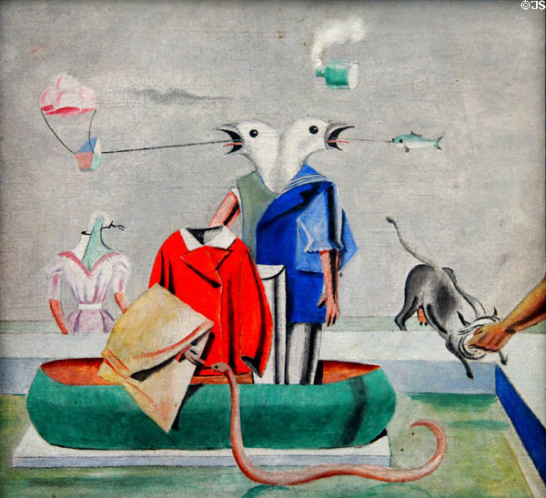 Birdman painting (1919-20) by Max Ernst at Pinakothek der Moderne. Munich, Germany.