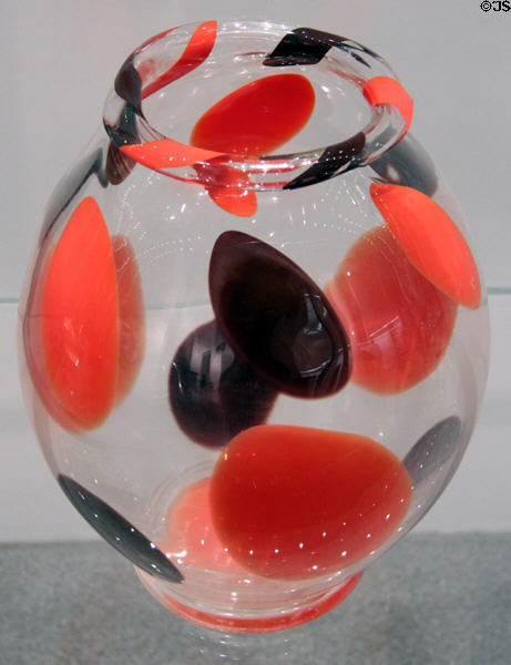 Glass vase (1935) by Wolfgang von Wersin for Kristallglasfabrik vorm. Steigerwald of Regenhütte at Pinakothek der Moderne. Munich, Germany.