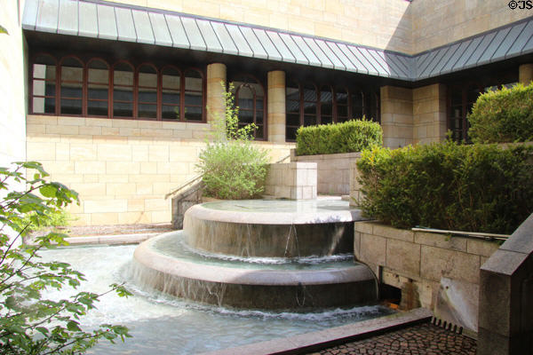 Cascade in courtyard at Neue Pinakothek. Munich, Germany.