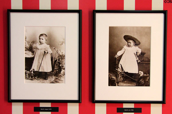 Bertolt Brecht baby pictures (1899 & 1900) at Brechthaus Museum. Augsburg, Germany.