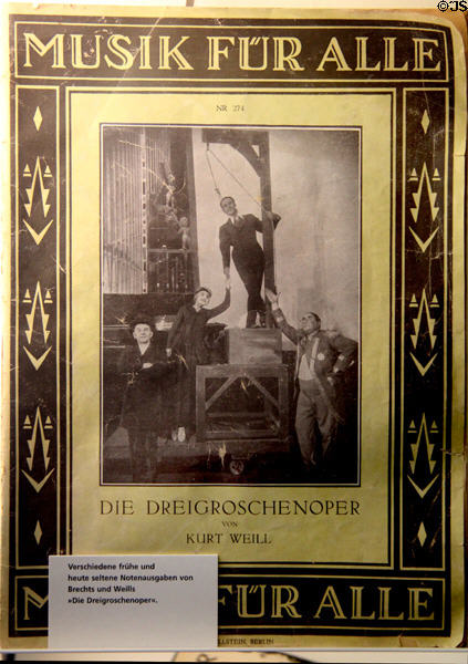 Music for Three Penny Opera aka The Beggar's Opera by Kurt Weill at Brechthaus Museum. Augsburg, Germany.