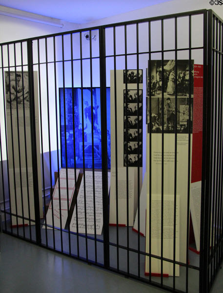 Grouping of Brecht memorabilia at Brechthaus Museum. Augsburg, Germany.
