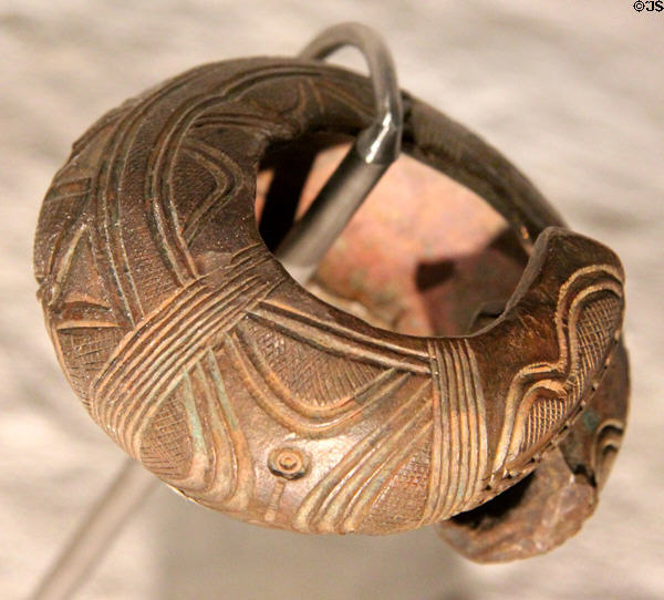 Manilla or armlet used as currency primarily in colonial Africa trade at Fugger und Welser Erlebnismuseum. Augsburg, Germany.