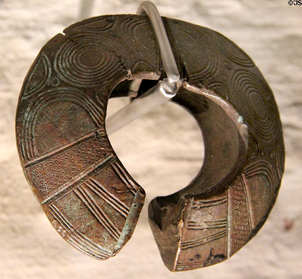 Manilla or armlet used as currency primarily in colonial Africa trade at Fugger und Welser Erlebnismuseum. Augsburg, Germany.