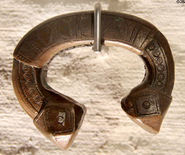 Manilla or armlet used as currency primarily in colonial Africa trade at Fugger und Welser Erlebnismuseum. Augsburg, Germany.
