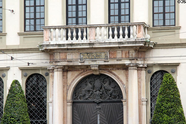Entrance arch to Augsburg Rathaus (City Hall). Augsburg, Germany.