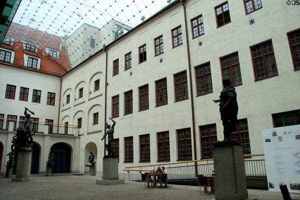 Glassed over inner courtyard at Maximilian Museum. Augsburg, Germany.