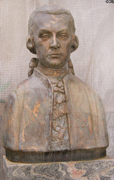 Leopold Mozart bust by Franz Hämmerle at Mozarthaus Museum. Augsburg, Germany.