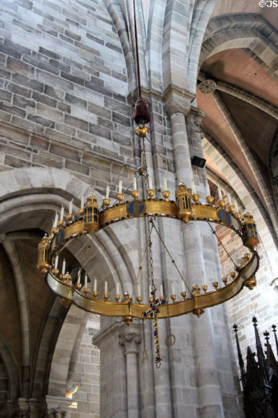 Chandelier at Bamberg Cathedral. Bamberg, Germany.