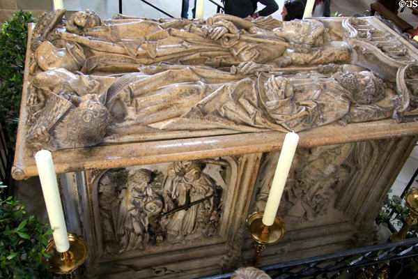 Tomb (1499-1513) of Heinrich II & Kunigunde by Tilman Riemenschneider at Bamberg Cathedral. Bamberg, Germany.