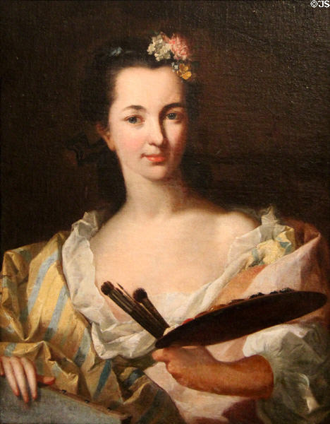 Portrait of painter Catharina Treu (2nd half 18thC) by Johann Heinrich Tischbein Elder at Bamberg City Museum. Bamberg, Germany.