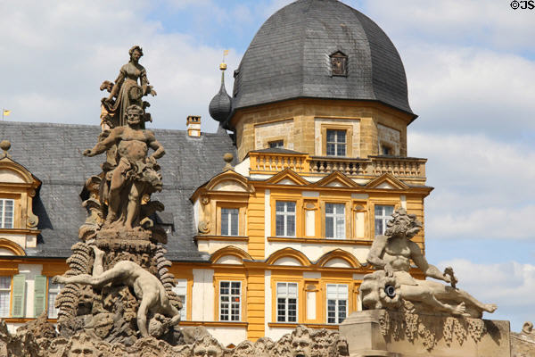 Details of cascades & fountains at Seehof Palace. Bamberg, Germany.