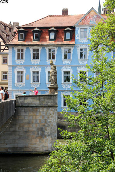 Empress Kunigund statue on island of Bamberg Old Town Hall. Bamberg, Germany.