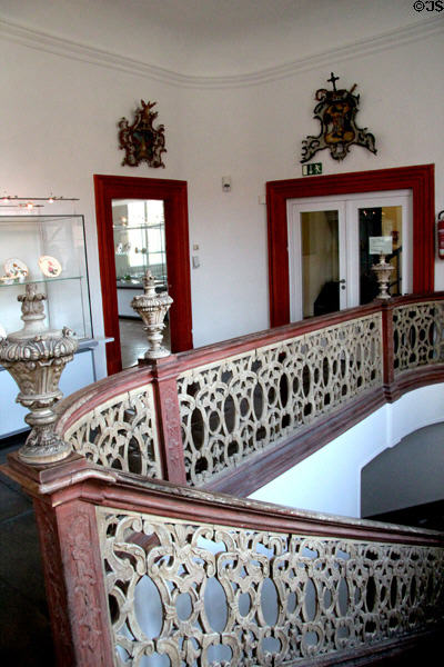 Bamberg Old Town Hall staircase entrance to Ludwig Collection of Faience & Porcelain. Bamberg, Germany.