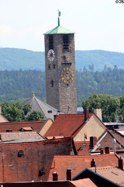 Spire of Church of the Redeemer (Erlöserkirche). Bamberg, Germany.