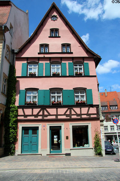 Pink heritage building in old town Bamberg. Bamberg, Germany.