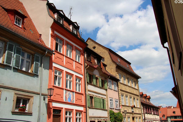 Streetscape in old town Bamberg. Bamberg, Germany.