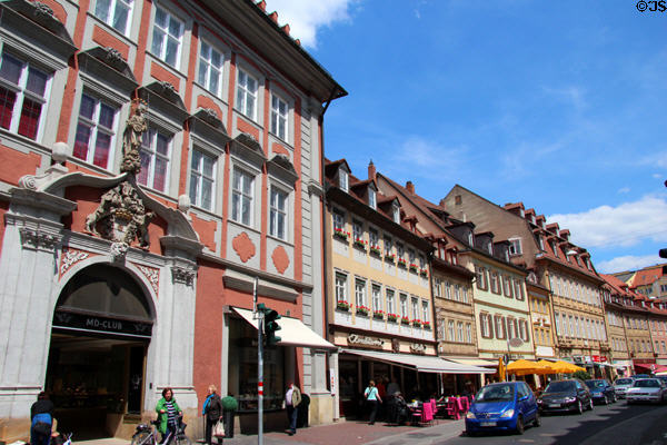 Streetscape in old town Bamberg. Bamberg, Germany.