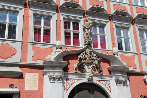 Baroque mansion portal (17thC) in old town Bamberg. Bamberg, Germany.
