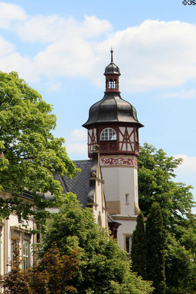 Mansion with tower at Hainstraße & Amalienstraße. Bamberg, Germany.